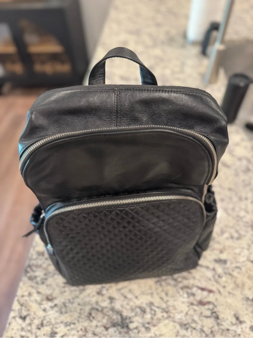 Vera Bradley Genuine Leather Carryall Backpack – Black